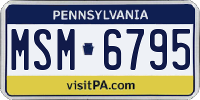 PA license plate MSM6795