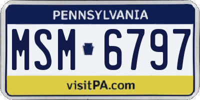 PA license plate MSM6797