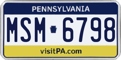 PA license plate MSM6798