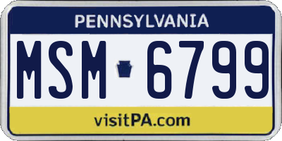 PA license plate MSM6799
