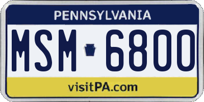 PA license plate MSM6800