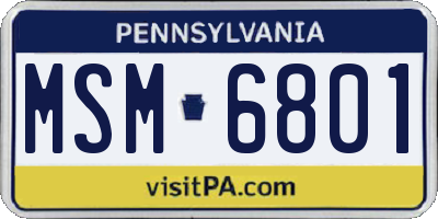 PA license plate MSM6801