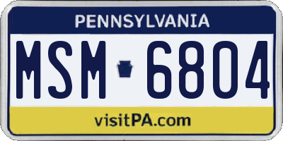 PA license plate MSM6804