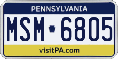 PA license plate MSM6805