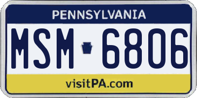 PA license plate MSM6806