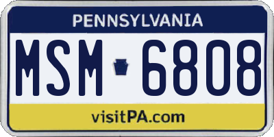 PA license plate MSM6808
