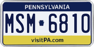 PA license plate MSM6810