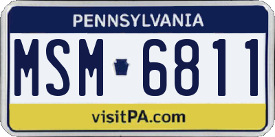 PA license plate MSM6811