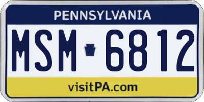 PA license plate MSM6812
