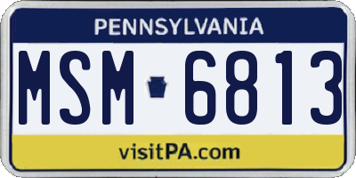 PA license plate MSM6813