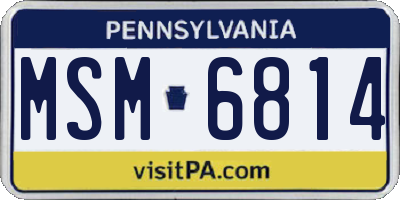 PA license plate MSM6814