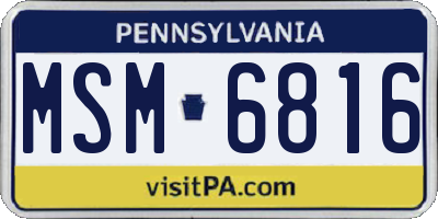 PA license plate MSM6816