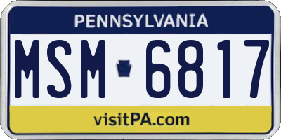 PA license plate MSM6817