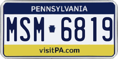 PA license plate MSM6819