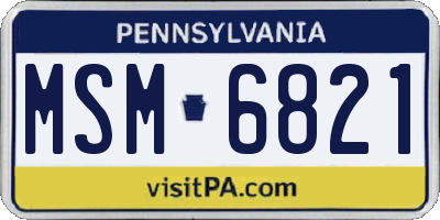 PA license plate MSM6821