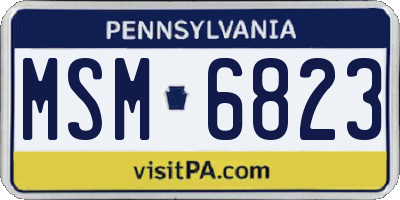 PA license plate MSM6823