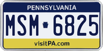 PA license plate MSM6825