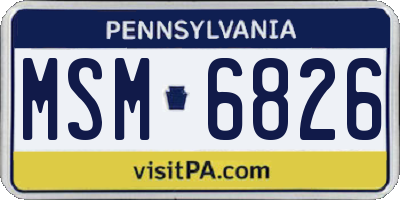 PA license plate MSM6826