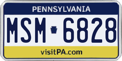 PA license plate MSM6828