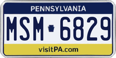 PA license plate MSM6829