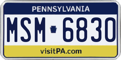 PA license plate MSM6830