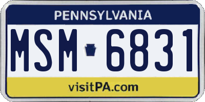 PA license plate MSM6831