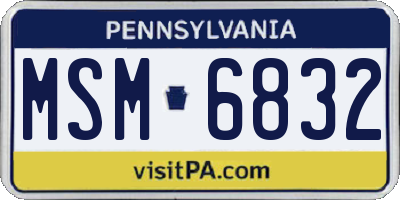 PA license plate MSM6832