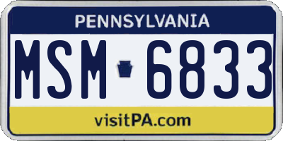 PA license plate MSM6833