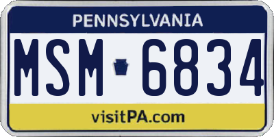 PA license plate MSM6834