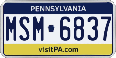 PA license plate MSM6837