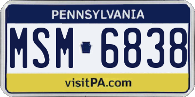 PA license plate MSM6838