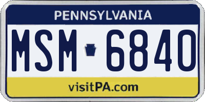 PA license plate MSM6840