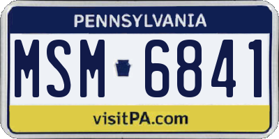 PA license plate MSM6841
