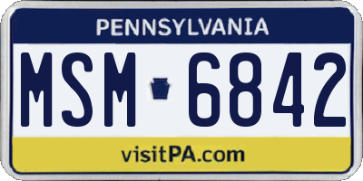 PA license plate MSM6842