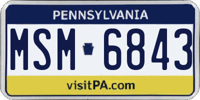 PA license plate MSM6843