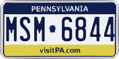 PA license plate MSM6844