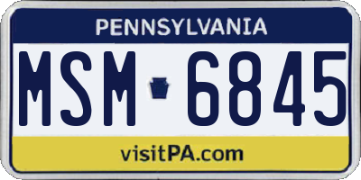 PA license plate MSM6845