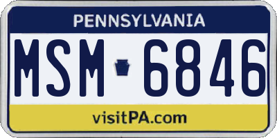 PA license plate MSM6846
