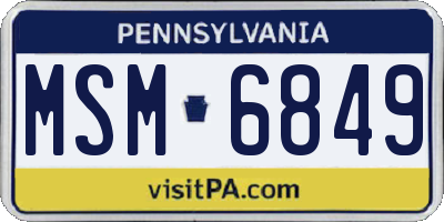 PA license plate MSM6849