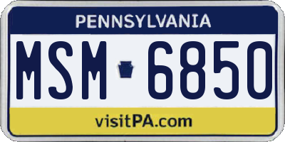 PA license plate MSM6850