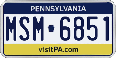 PA license plate MSM6851