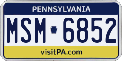 PA license plate MSM6852