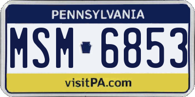 PA license plate MSM6853