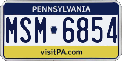 PA license plate MSM6854