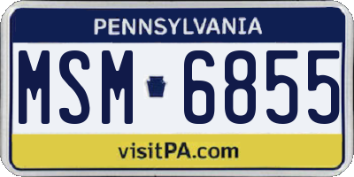 PA license plate MSM6855
