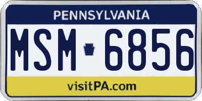 PA license plate MSM6856