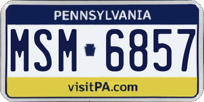 PA license plate MSM6857