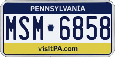 PA license plate MSM6858