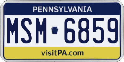 PA license plate MSM6859
