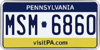 PA license plate MSM6860